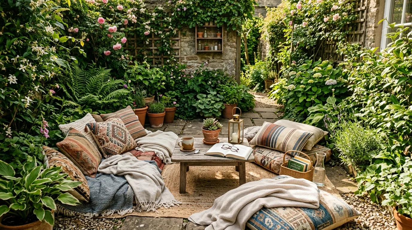 Gravel Seating Pad With Simple Furniture